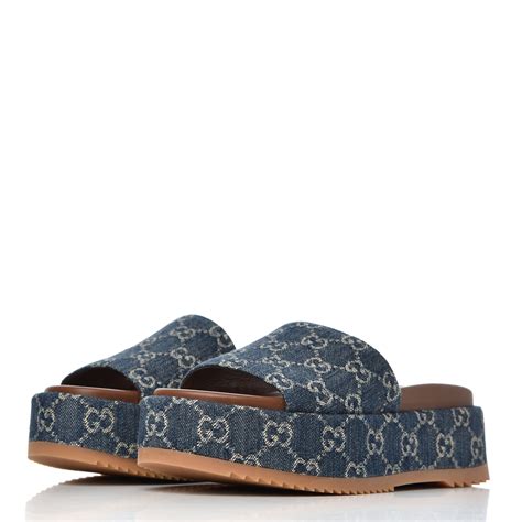 gucci monogram slide sandal|Gucci slides women size 36.